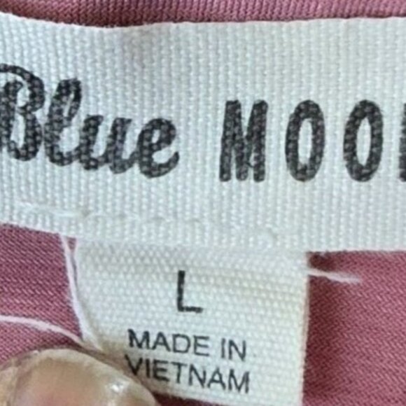 Blue Mood Womens Long Sleeve Button-Up Blouse Pink Large cottagecore - Picture 3 of 7